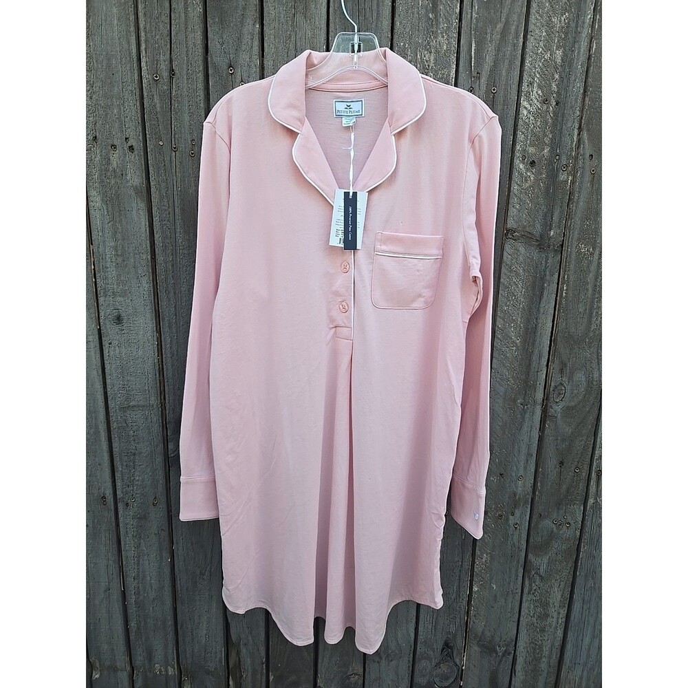 Petite Plume Maternity Nightshirt Pink Pima Cotton Pajama Dress Women XS NWT